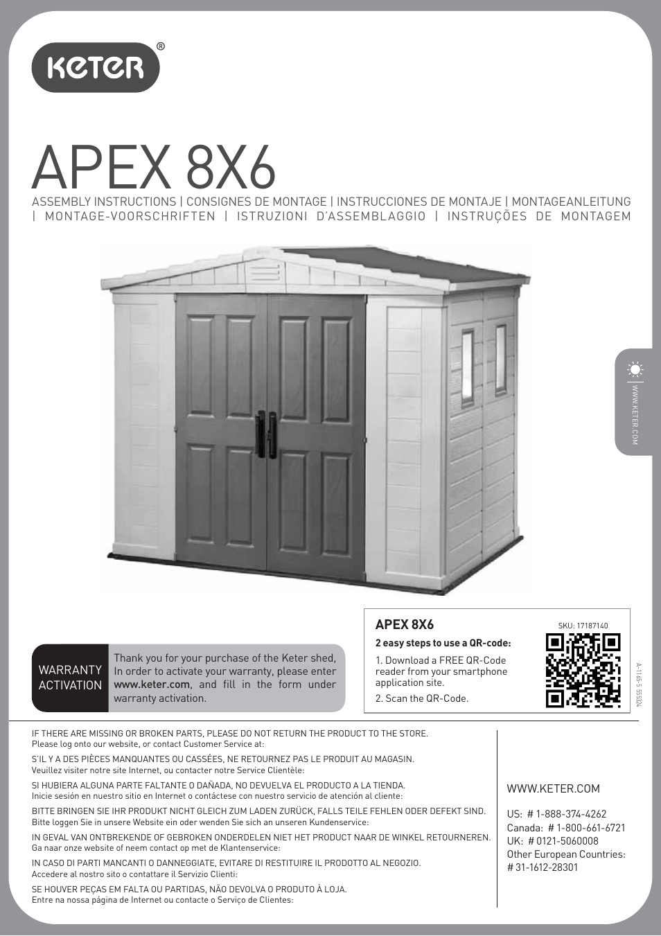 Keter Apex 8x6 User Manual | 32 pages