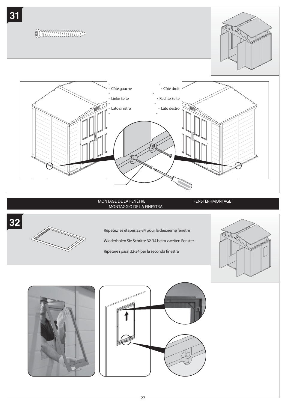 F-out x 1, Sc12 x 4 | Keter Apex 8x6 User Manual | Page 27 / 32