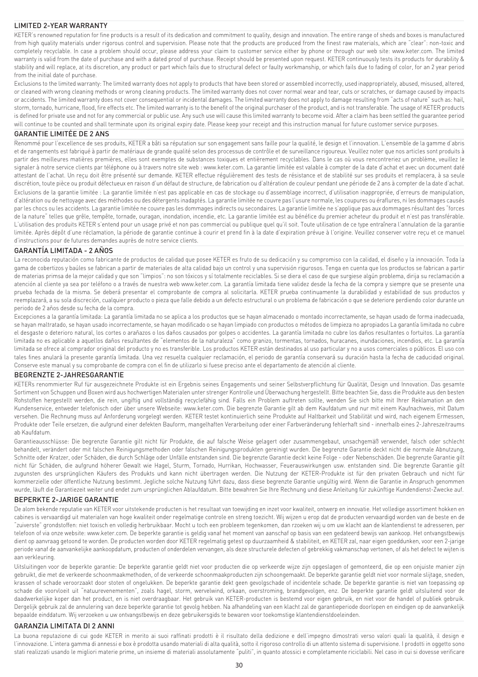 Keter Apex 8x6 User Manual | Page 30 / 32