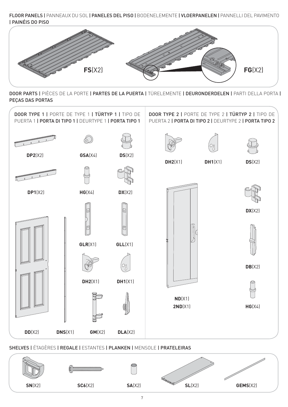 Fs (x2) fg (x2) | Keter Apex 8x6 User Manual | Page 7 / 32