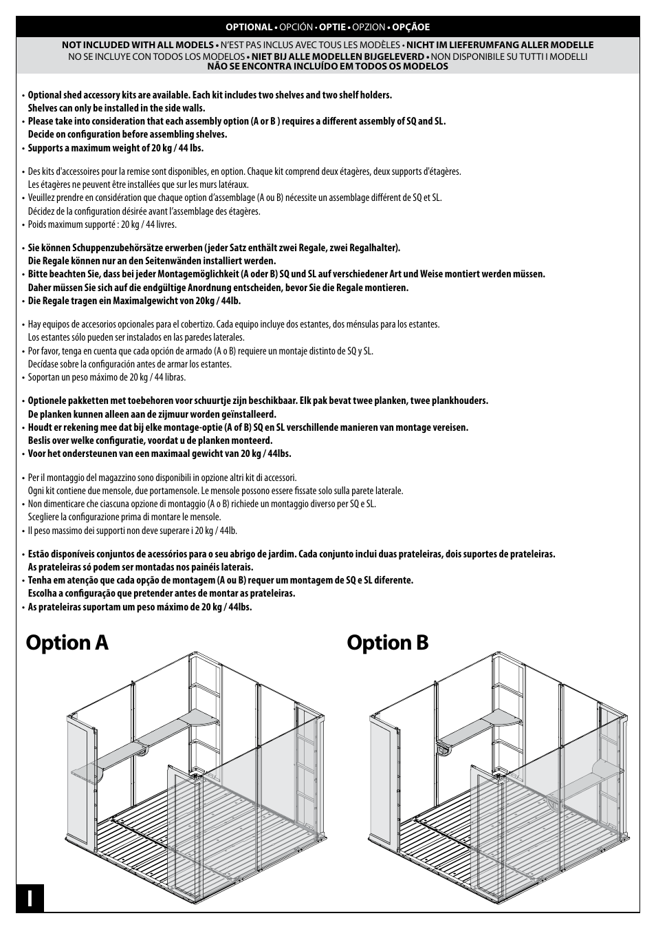 Option a option b | Keter Apollo 8x8 User Manual | Page 30 / 40