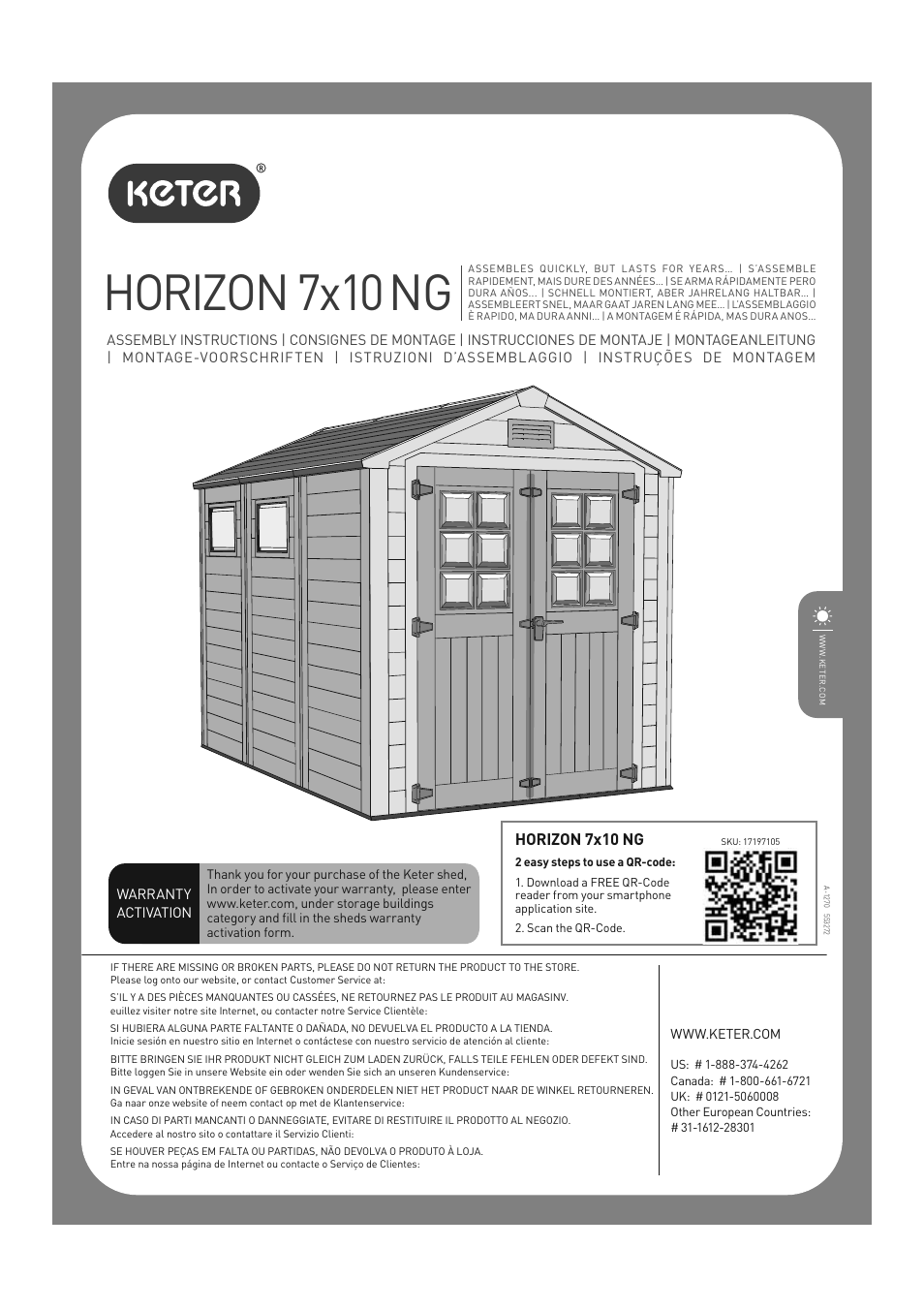 Keter Horizon 7X10 NG User Manual | 52 pages