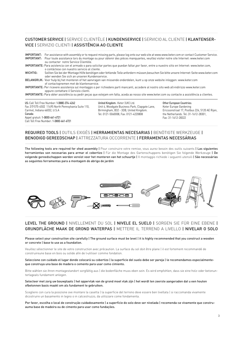 Keter Horizon 7X10 NG User Manual | Page 3 / 52