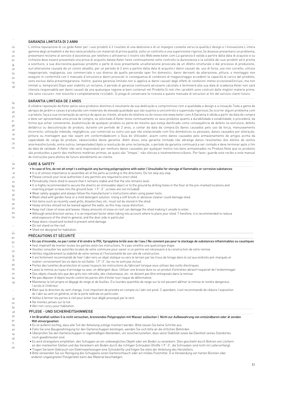 Keter Horizon 7X10 NG User Manual | Page 51 / 52