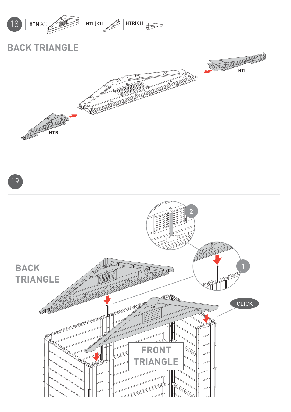 Back triangle back triangle, Front triangle | Keter Horizon 7X3 User Manual | Page 18 / 32