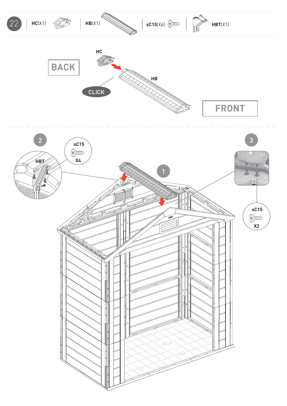 Back front | Keter Horizon 7X3 User Manual | Page 20 / 32