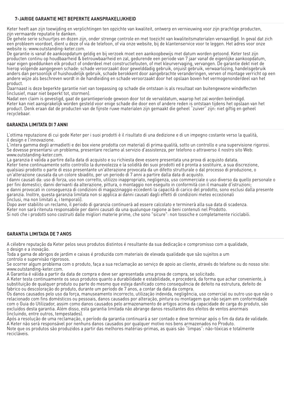 Keter Horizon 7X3 User Manual | Page 30 / 32