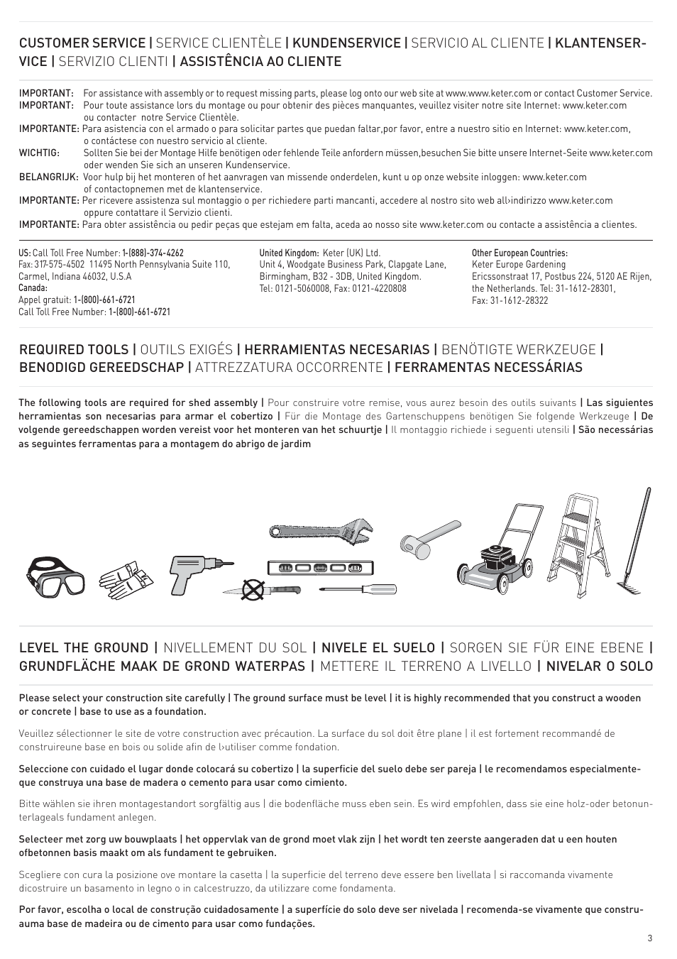 Keter Horizon 7X3 NG User Manual | Page 3 / 44