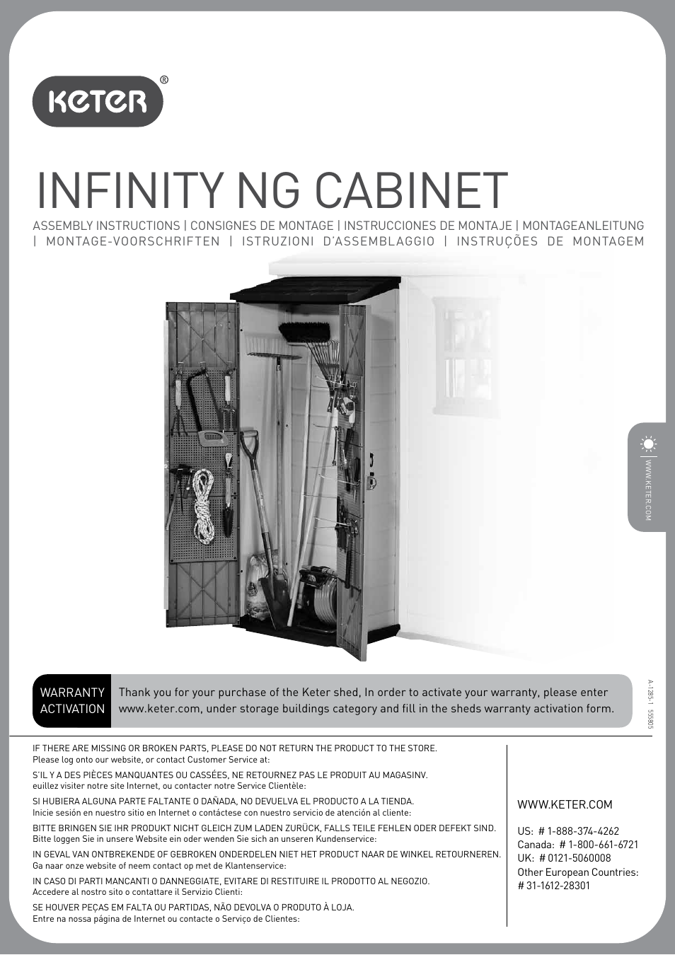 Keter Infinity 8X9 NG w/Cabinet User Manual | 24 pages