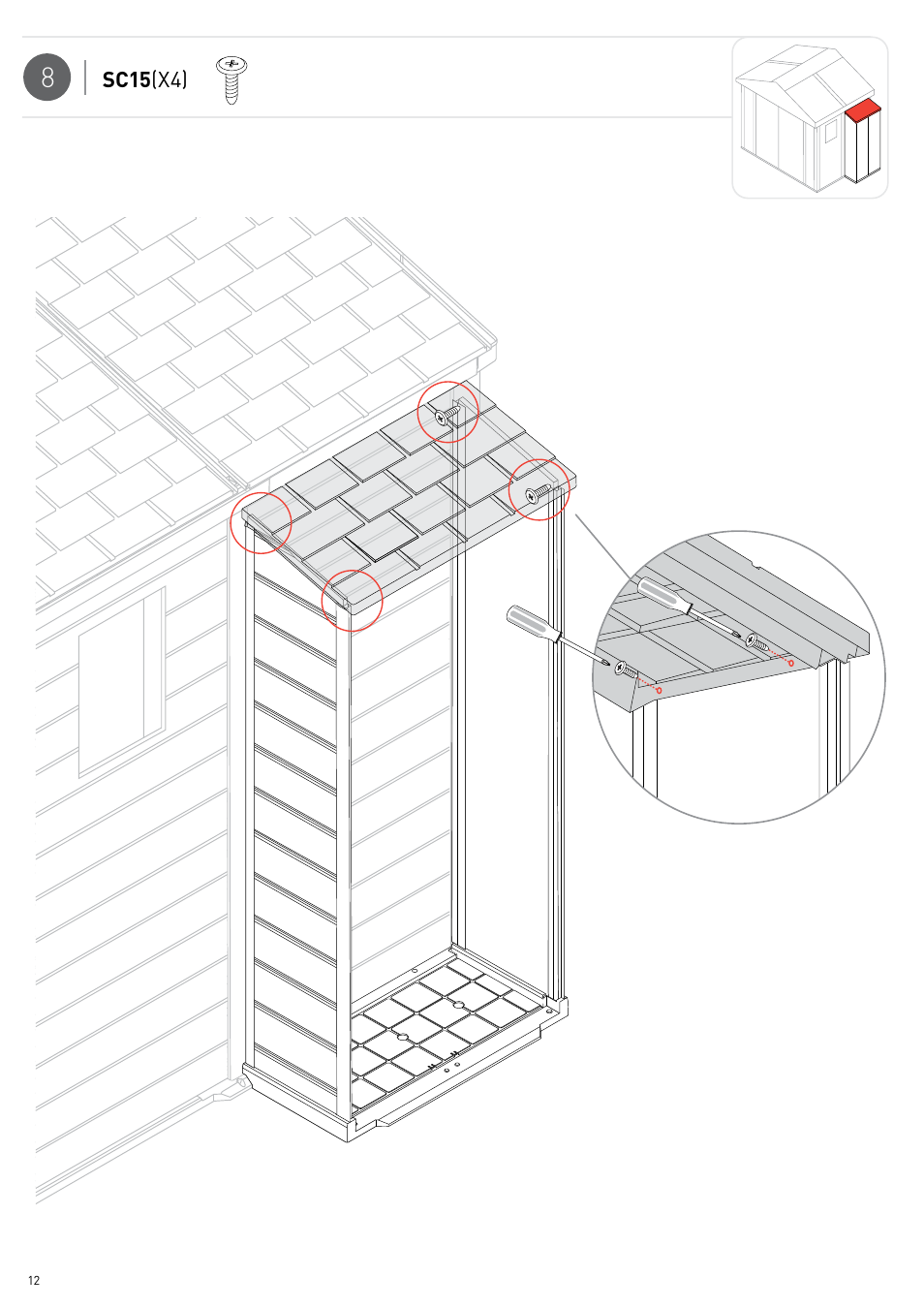 Keter Infinity 8X9 NG w/Cabinet User Manual | Page 12 / 24