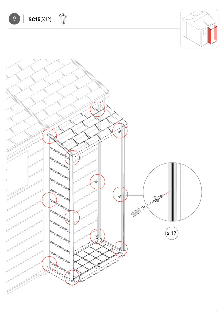 Keter Infinity 8X9 NG w/Cabinet User Manual | Page 13 / 24