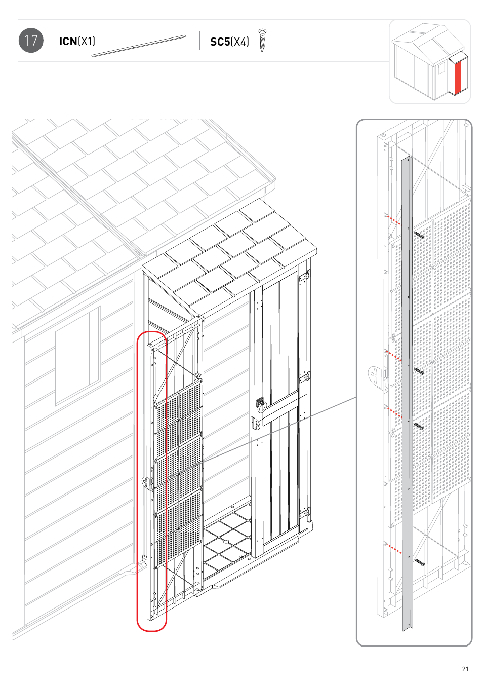 Keter Infinity 8X9 NG w/Cabinet User Manual | Page 21 / 24