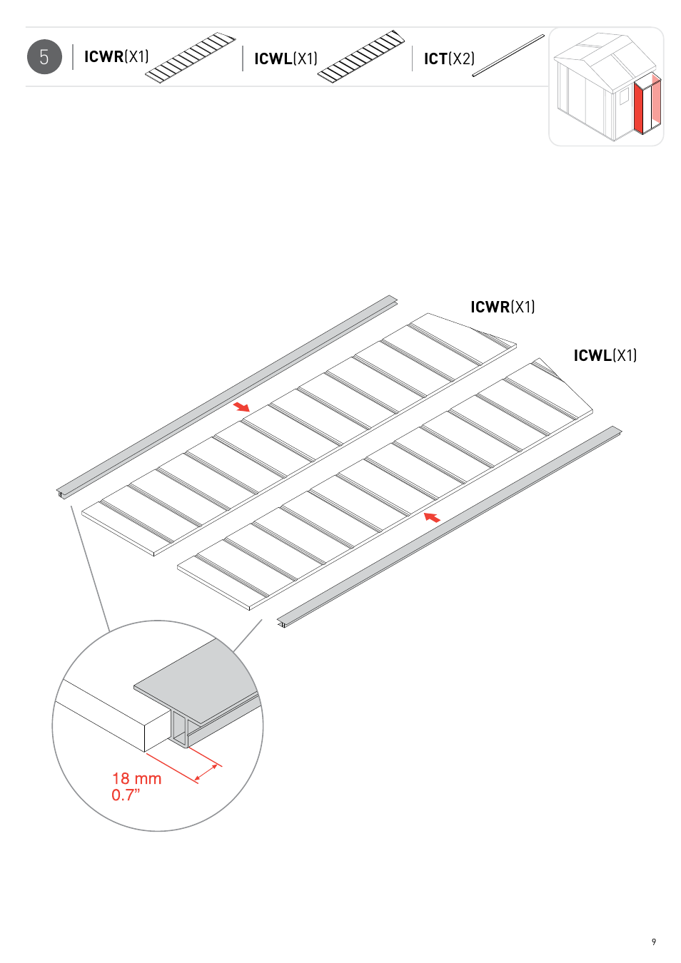 Keter Infinity 8X9 NG w/Cabinet User Manual | Page 9 / 24