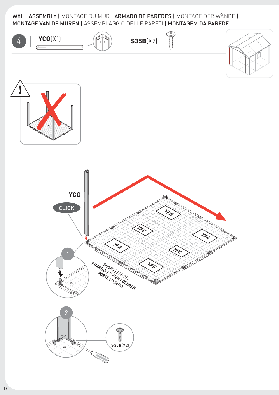 Yco (x1) yco s35b (x2) | Keter Infinity 8X9 User Manual | Page 14 / 64
