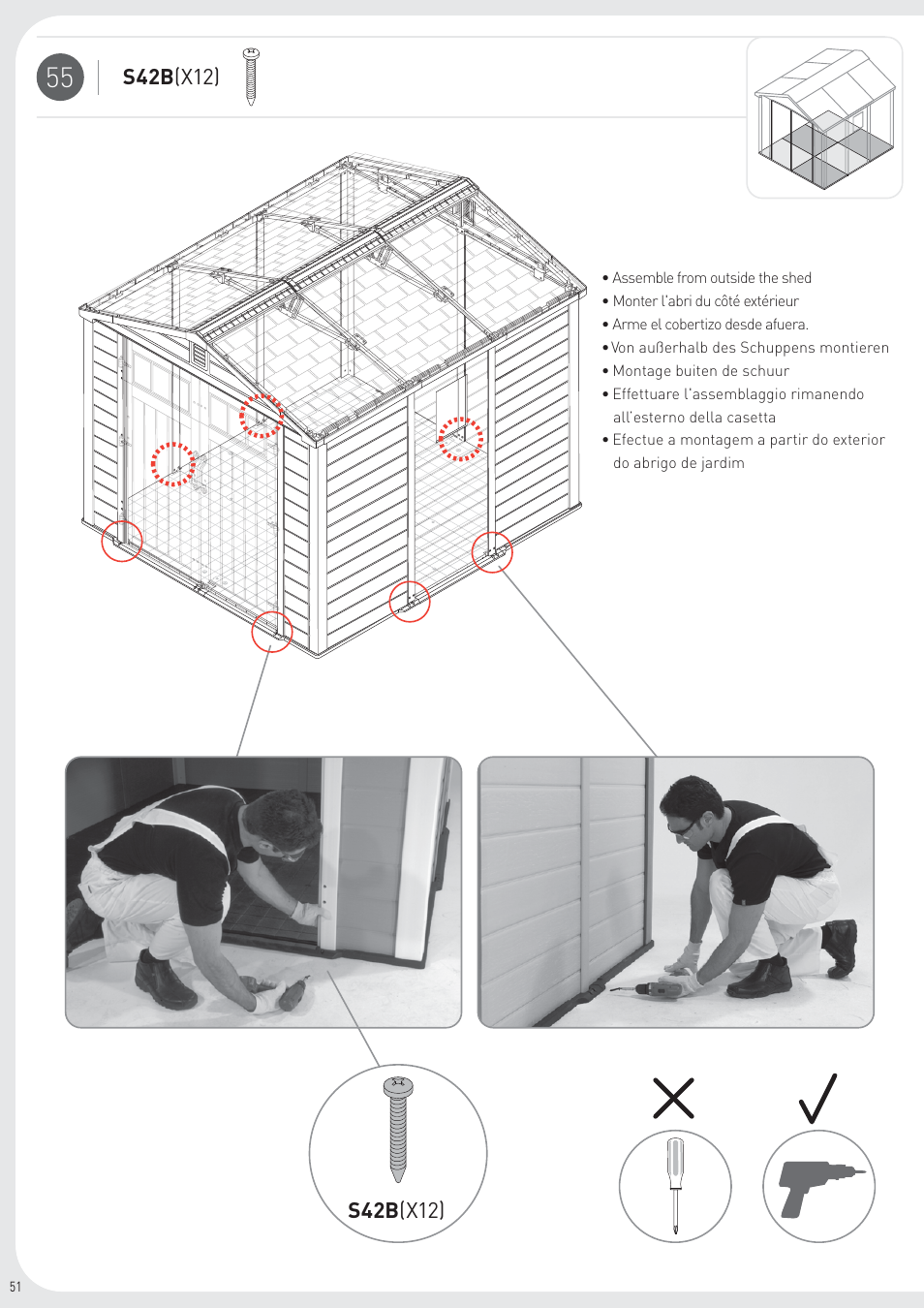 S42b (x12) | Keter Infinity 8X9 User Manual | Page 52 / 64