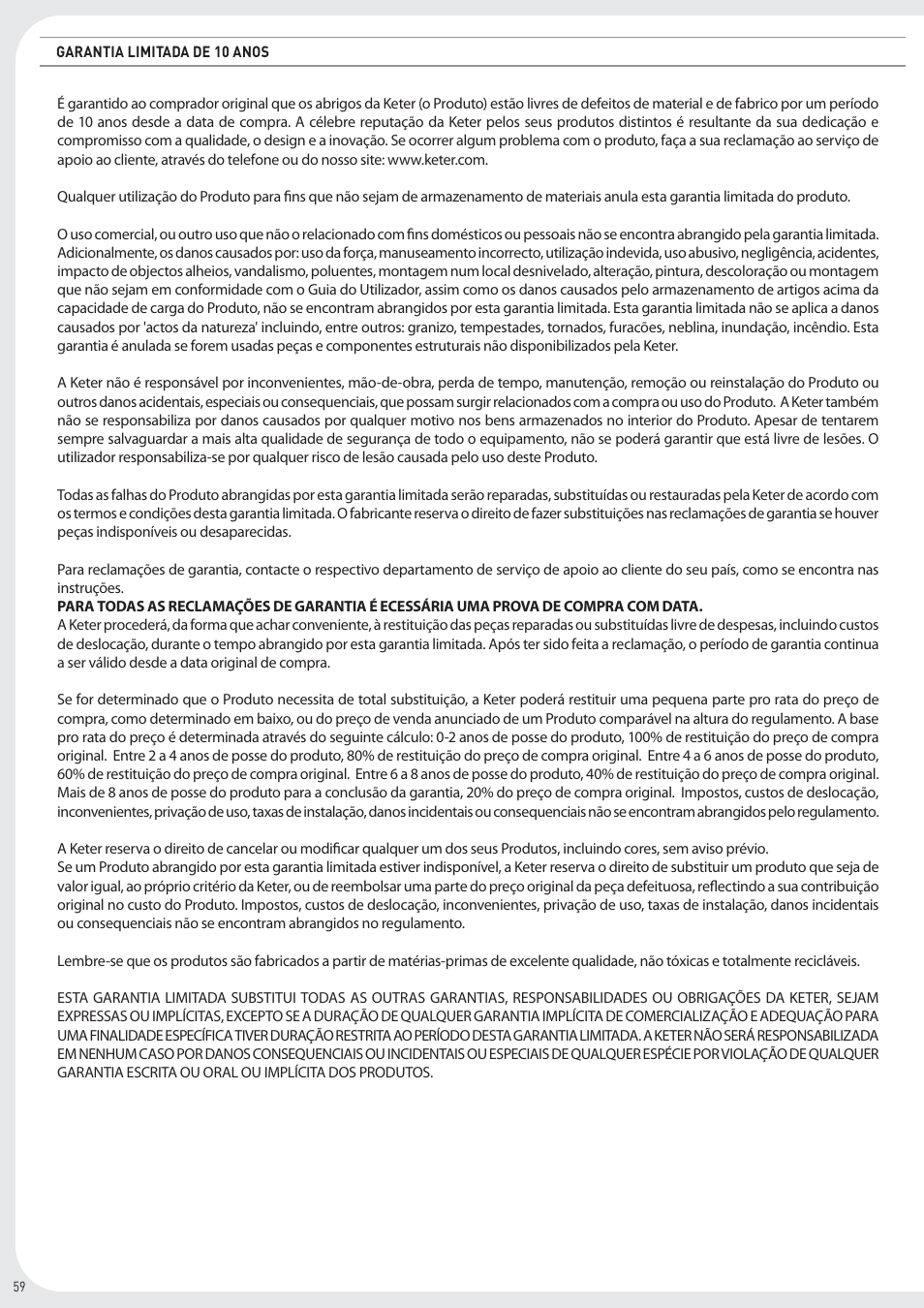Keter Infinity 8X9 User Manual | Page 60 / 64