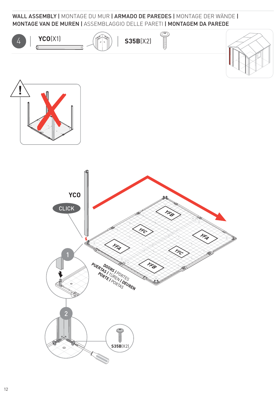 Yco (x1) yco s35b (x2) | Keter Infinity 8X9 NG User Manual | Page 14 / 64