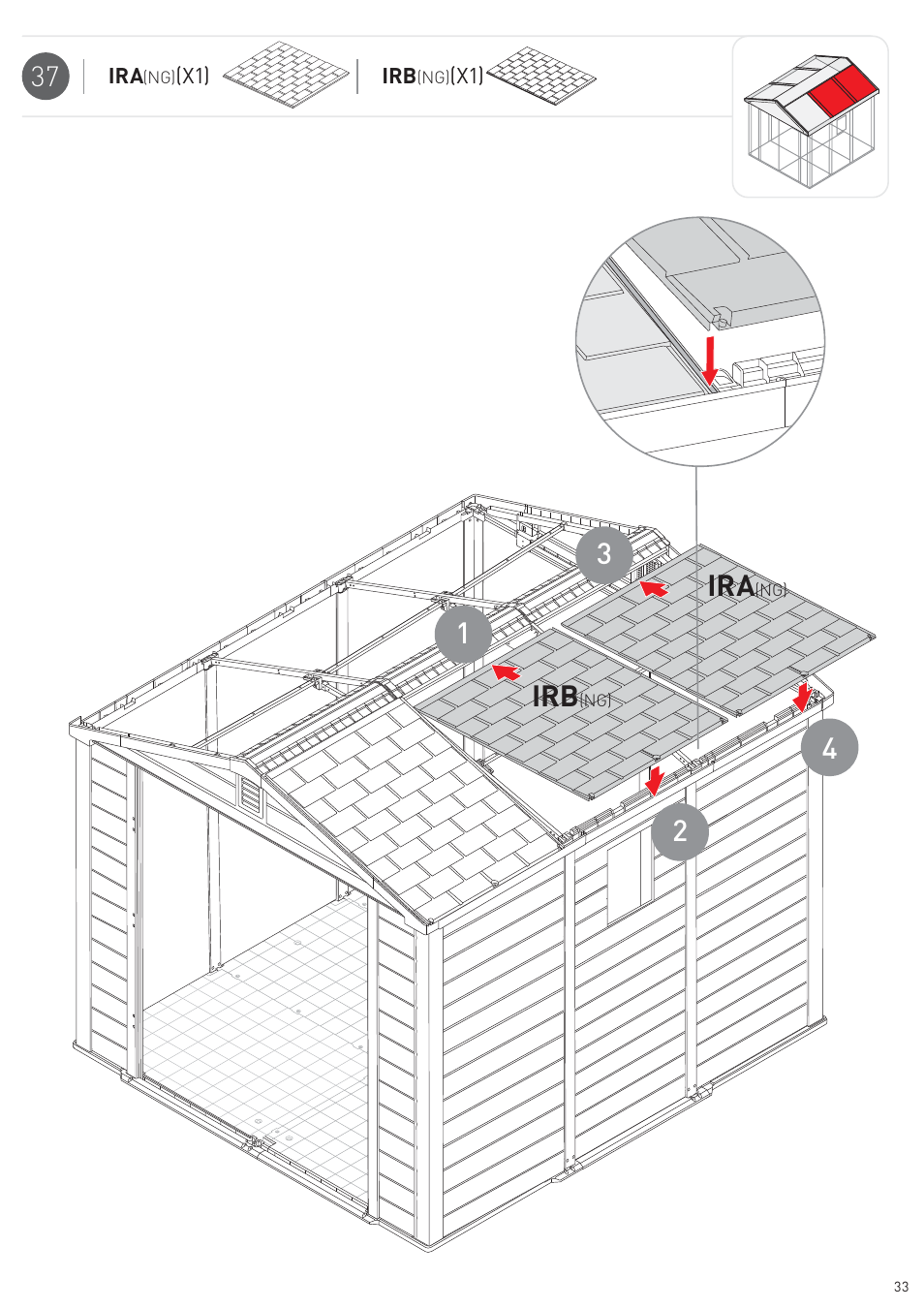 12 3 4 ira | Keter Infinity 8X9 NG User Manual | Page 35 / 64