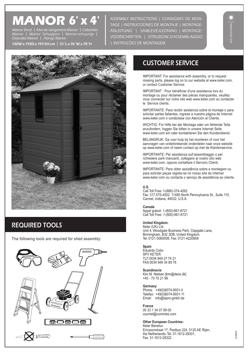 Keter Manor 4X6 User Manual | 19 pages
