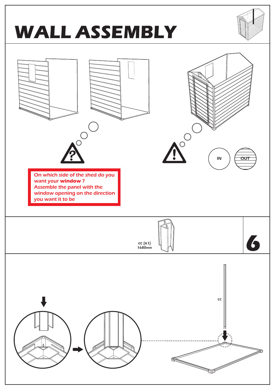 Wall assembly | Keter Manor 4X6 User Manual | Page 10 / 19