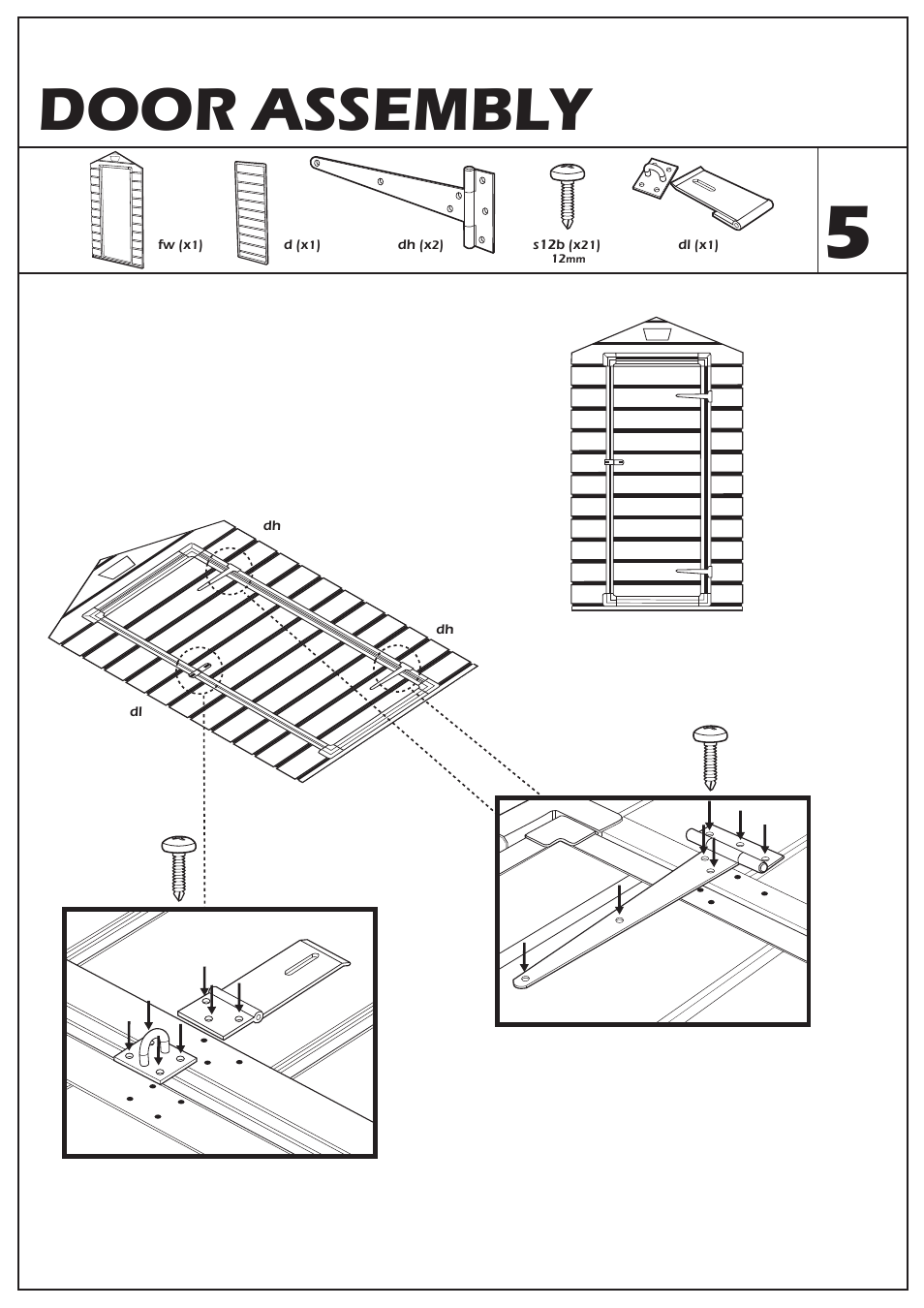 Door assembly | Keter Manor 4X6 User Manual | Page 9 / 19