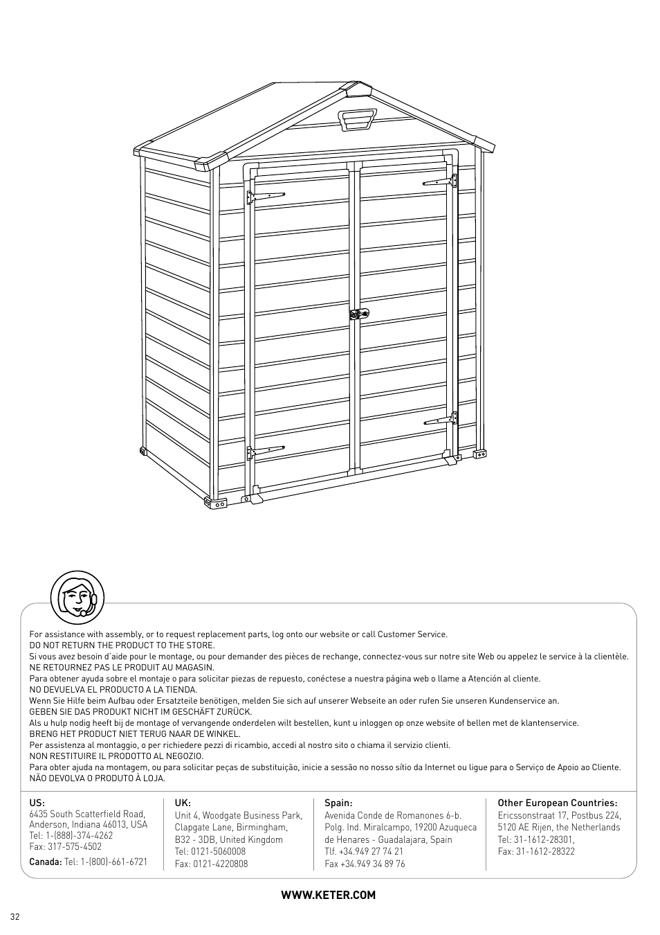 Keter Manor 6X3DD User Manual | Page 17 / 17