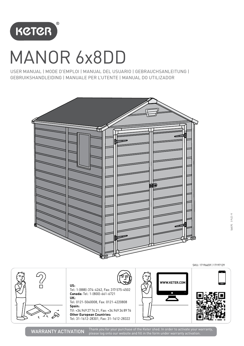 Keter Manor 6X8DD User Manual | 21 pages
