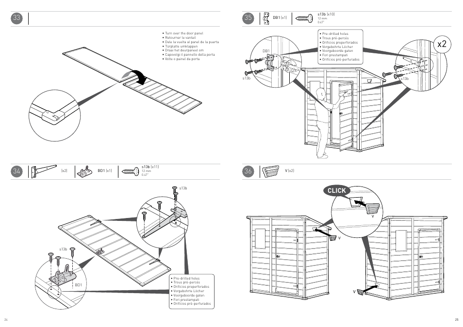 Click | Keter Manor Pent 6x4 User Manual | Page 13 / 17