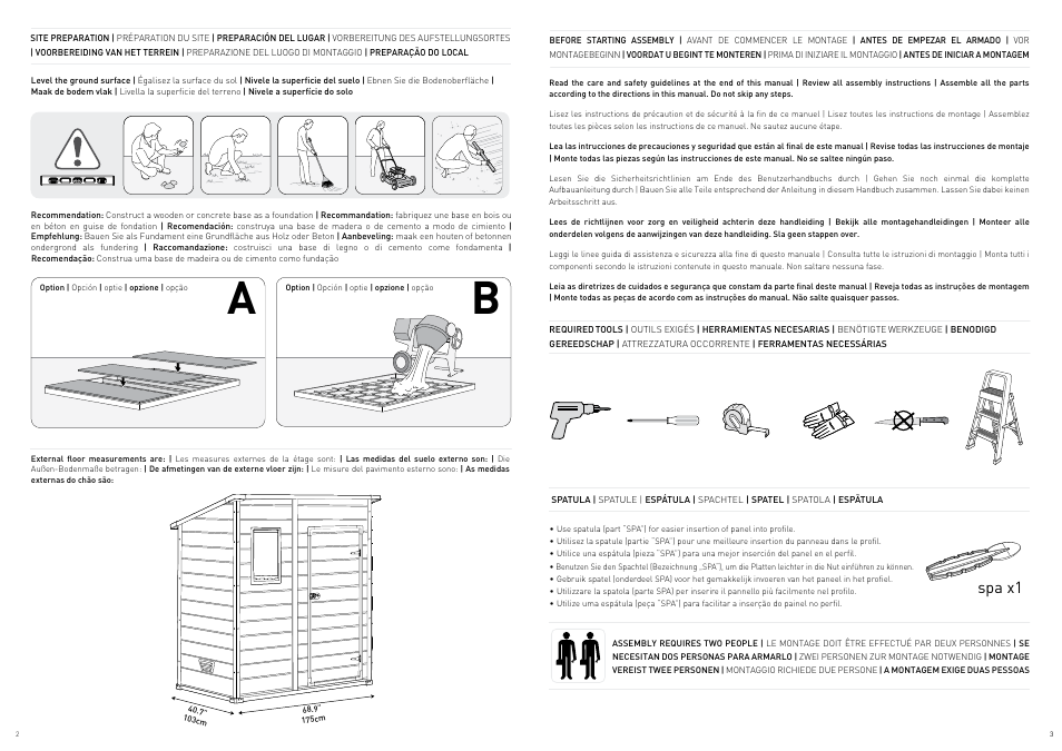Spa x1 | Keter Manor Pent 6x4 User Manual | Page 2 / 17
