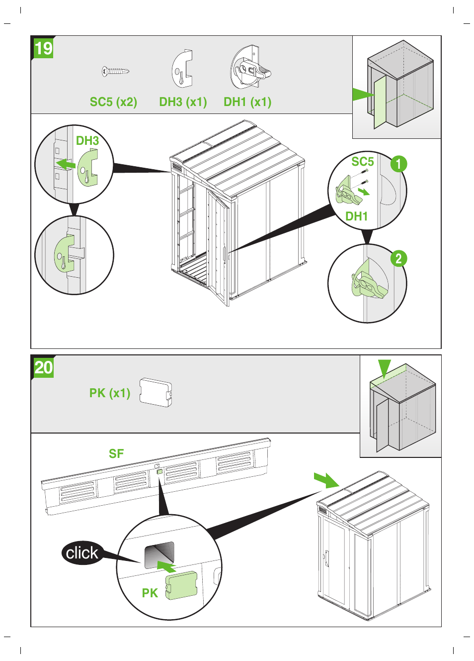 Click | Keter Pent 4x6 User Manual | Page 18 / 32