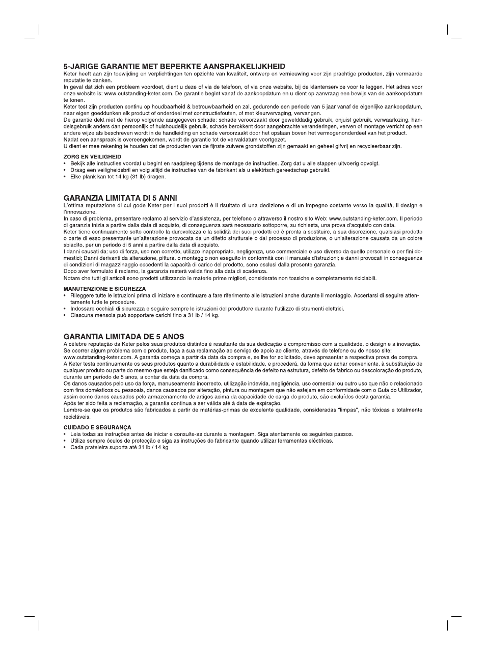 Keter Tri-Panel Shelf Kit Sierra User Manual | Page 8 / 8