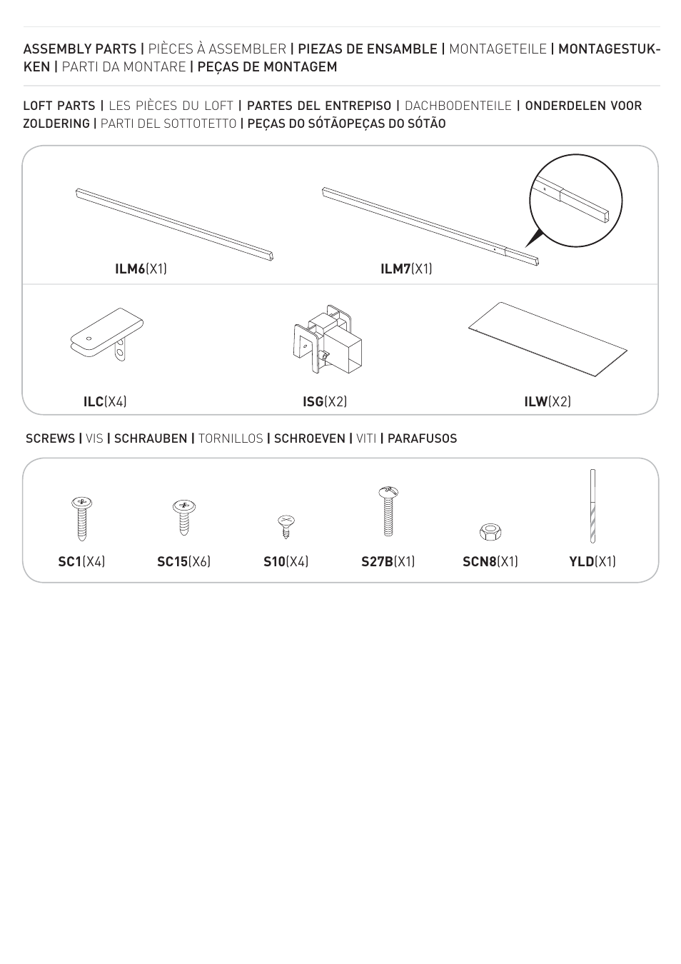 Ilc (x4) sc15 (x4) | Keter Wooden Loft Kit Infinity User Manual | Page 2 / 12