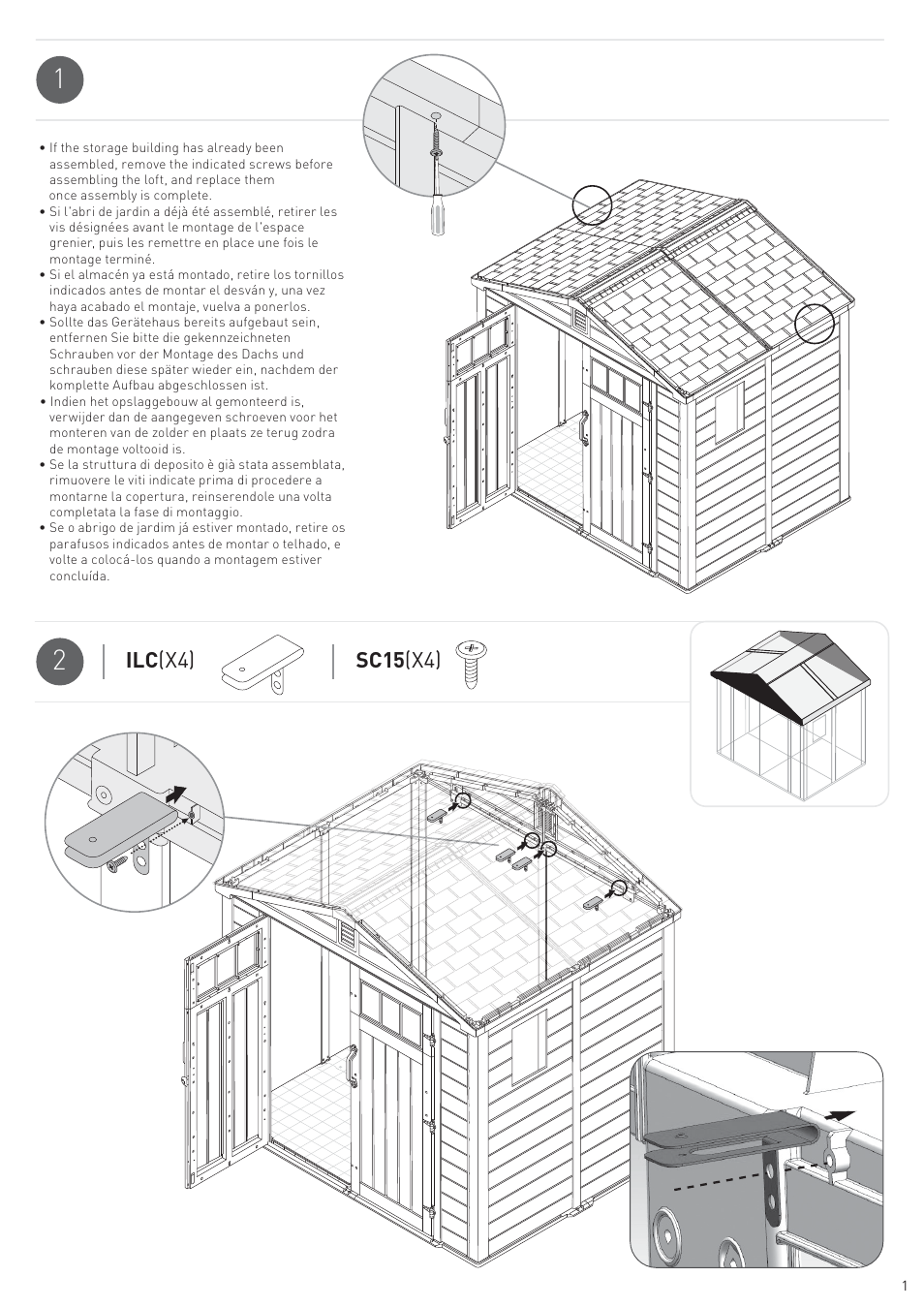 Ilc (x4) sc15 (x4) | Keter Wooden Loft Kit Infinity User Manual | Page 3 / 12
