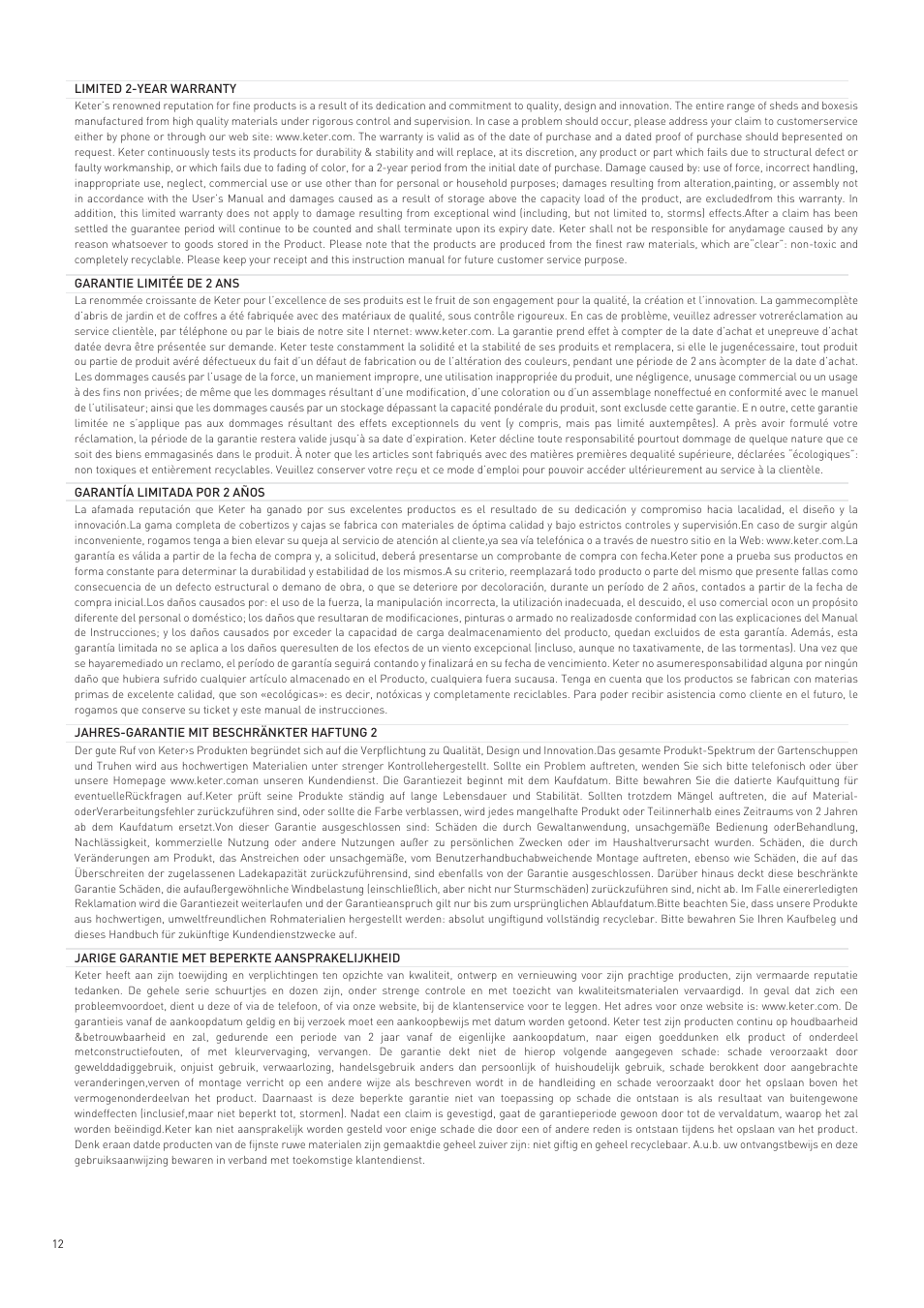 Keter Garden Shed User Manual | Page 12 / 16