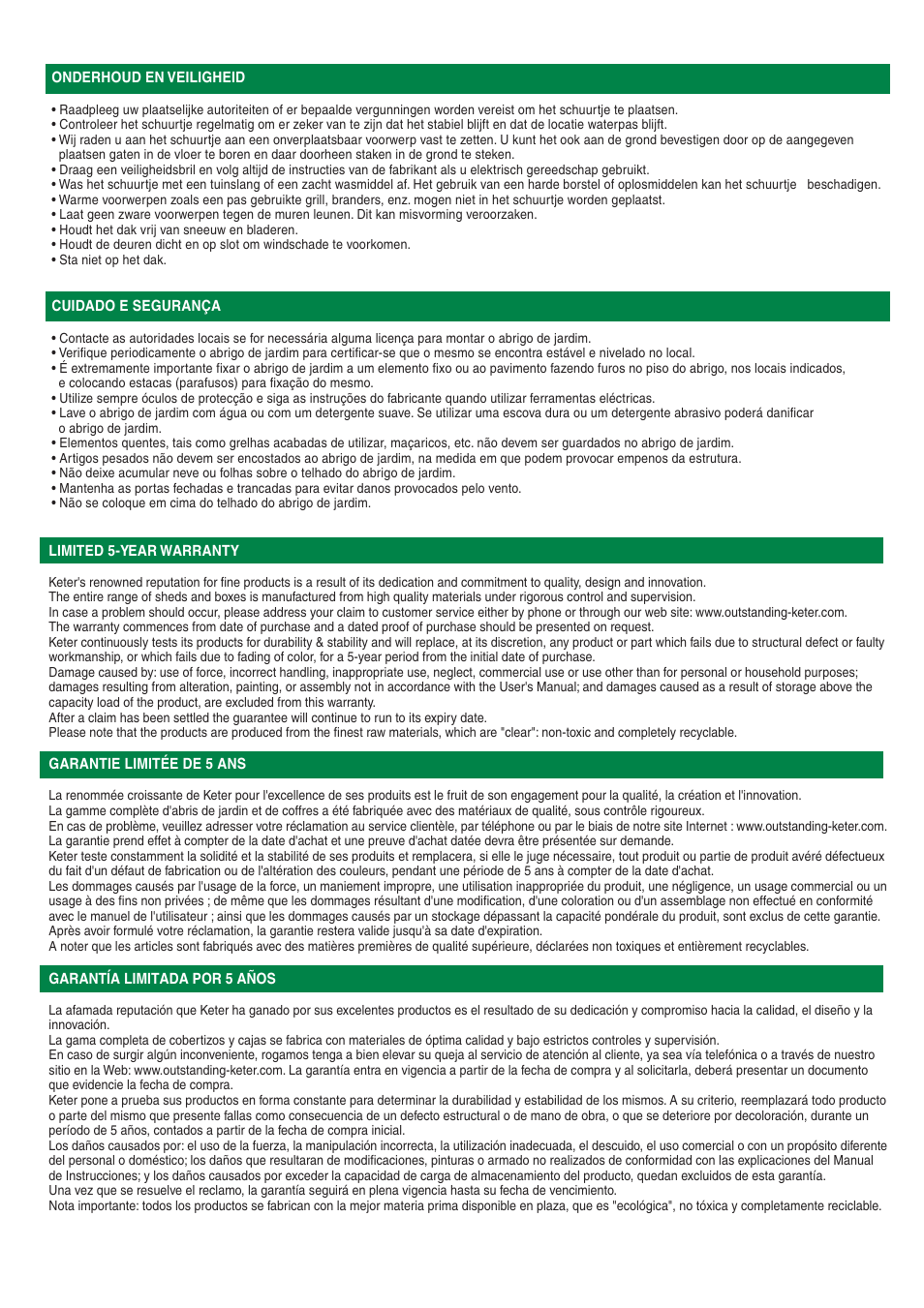 Keter GreatSpace Wide Shed User Manual | Page 10 / 12