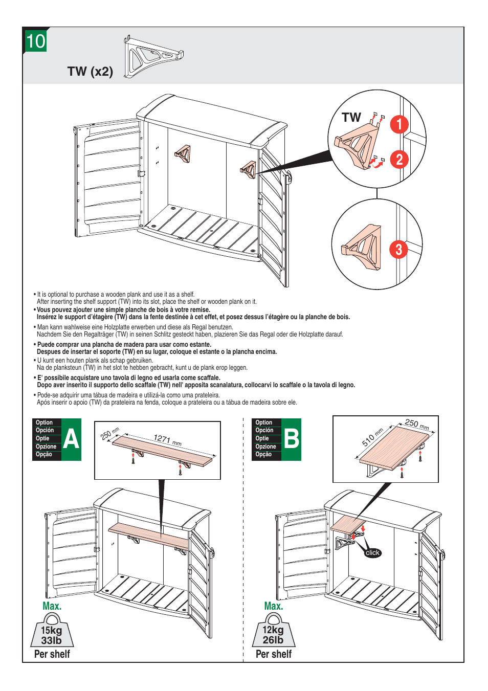 Tw (x2) | Keter GreatSpace Wide Shed User Manual | Page 8 / 12