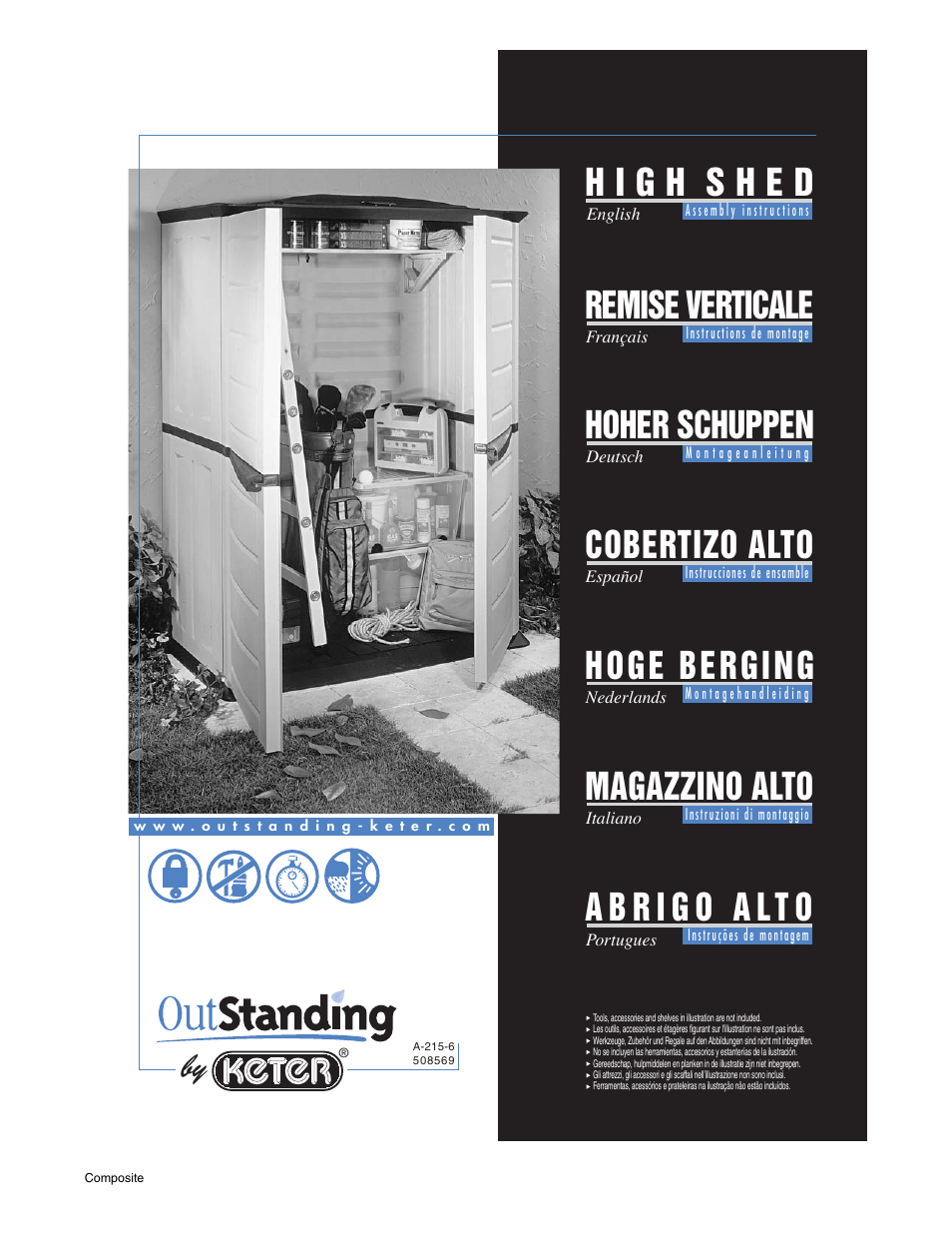 Keter High Garden Shed User Manual | 12 pages