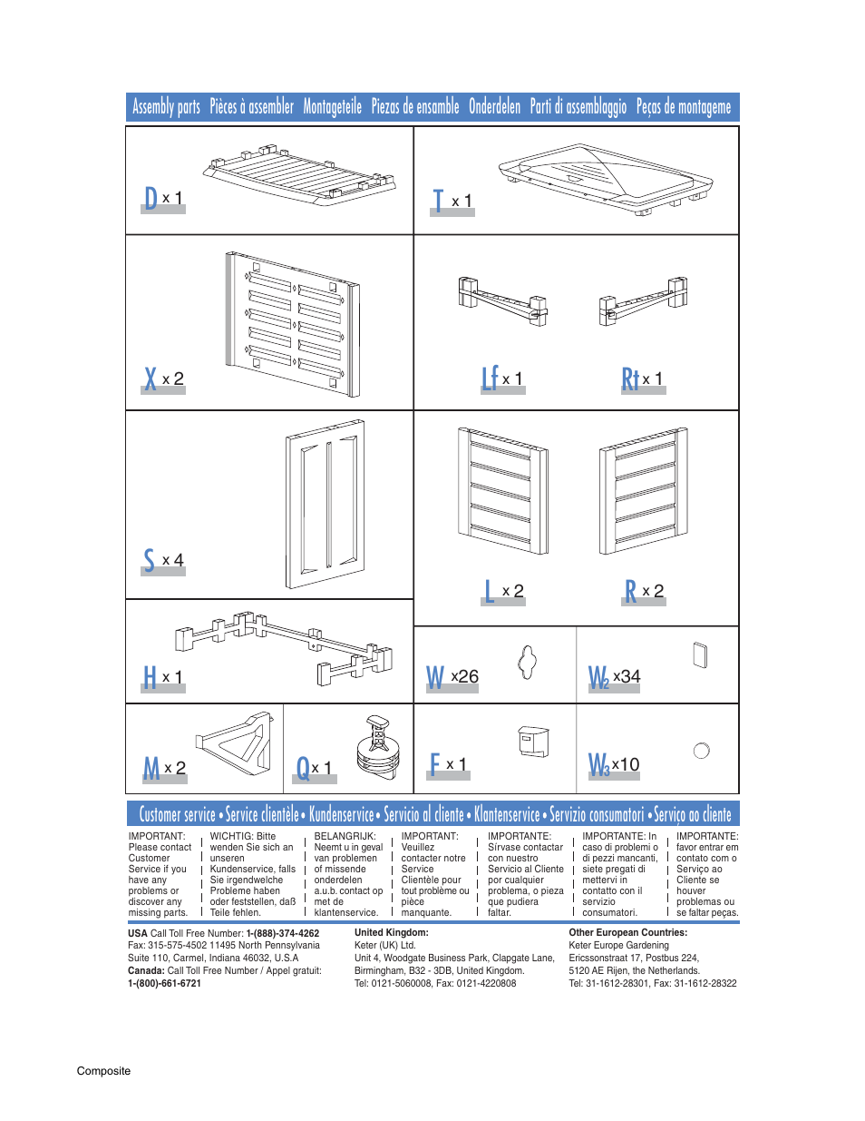 Keter High Garden Shed User Manual | Page 3 / 12