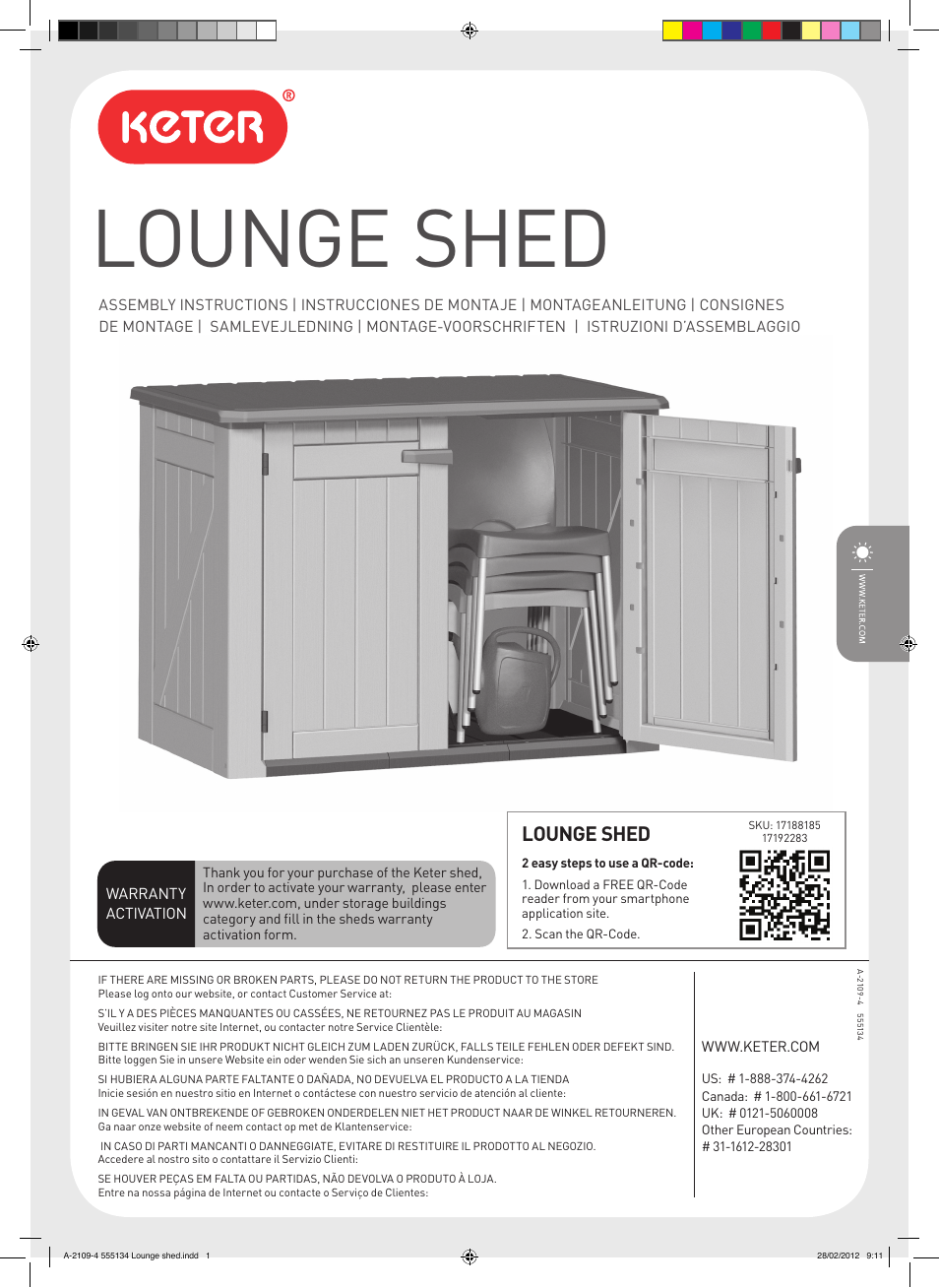 Keter Lounge Shed User Manual | 16 pages