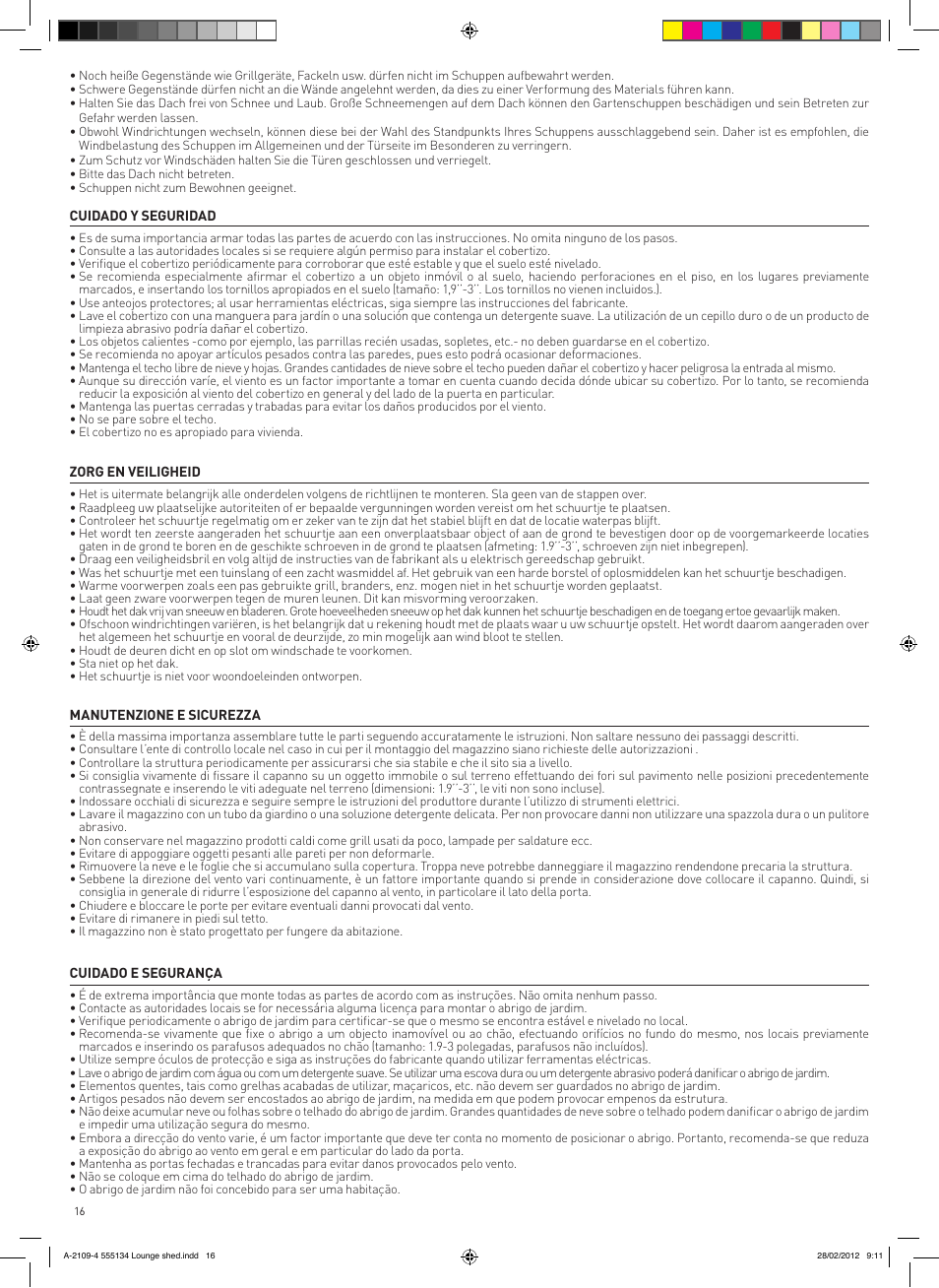 Keter Lounge Shed User Manual | Page 16 / 16