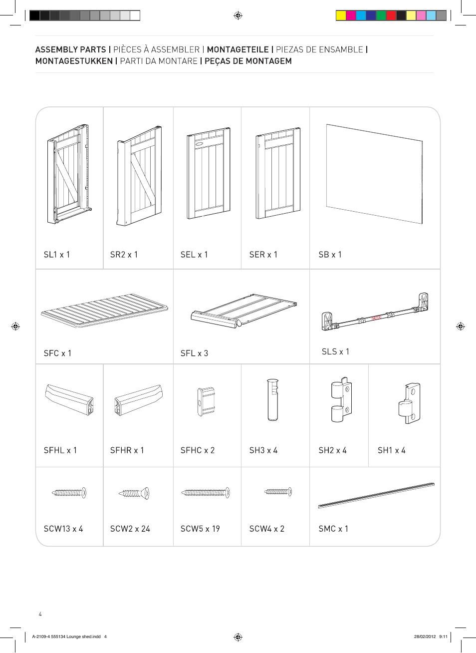 Sls x 1 | Keter Lounge Shed User Manual | Page 4 / 16