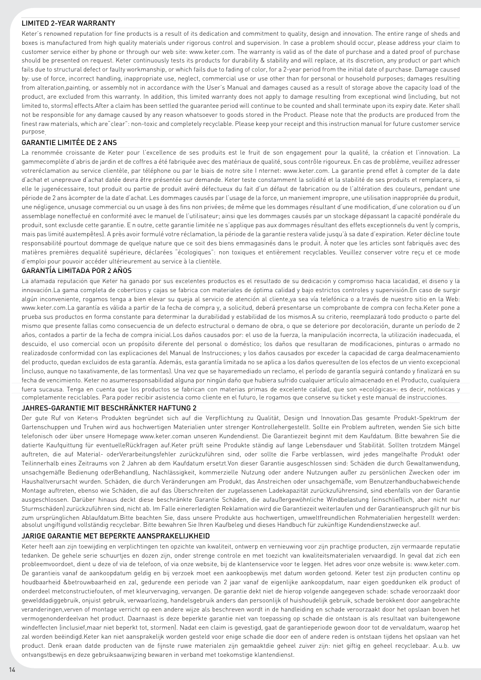 Keter Midi Store User Manual | Page 14 / 16