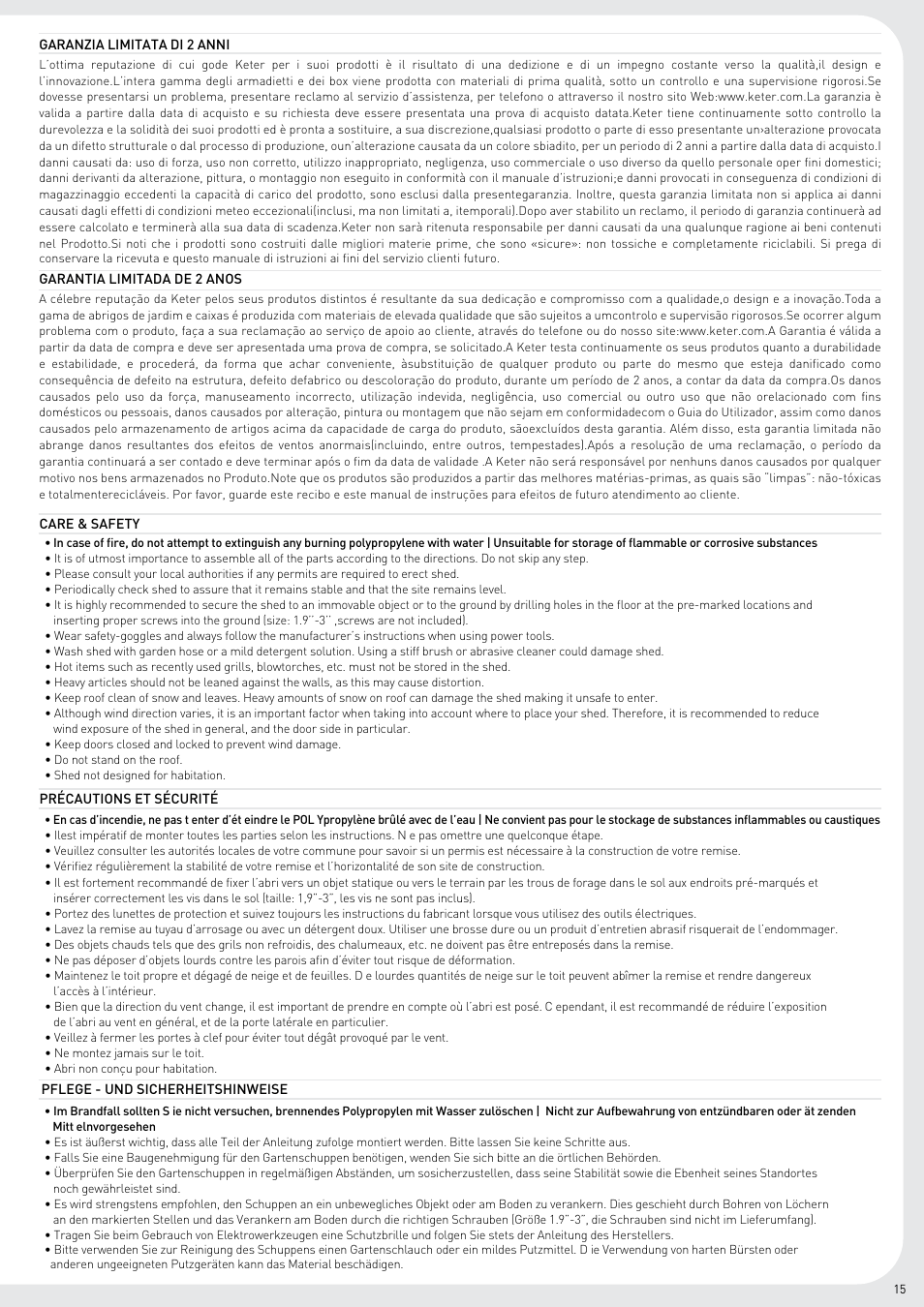 Keter Midi Store User Manual | Page 15 / 16