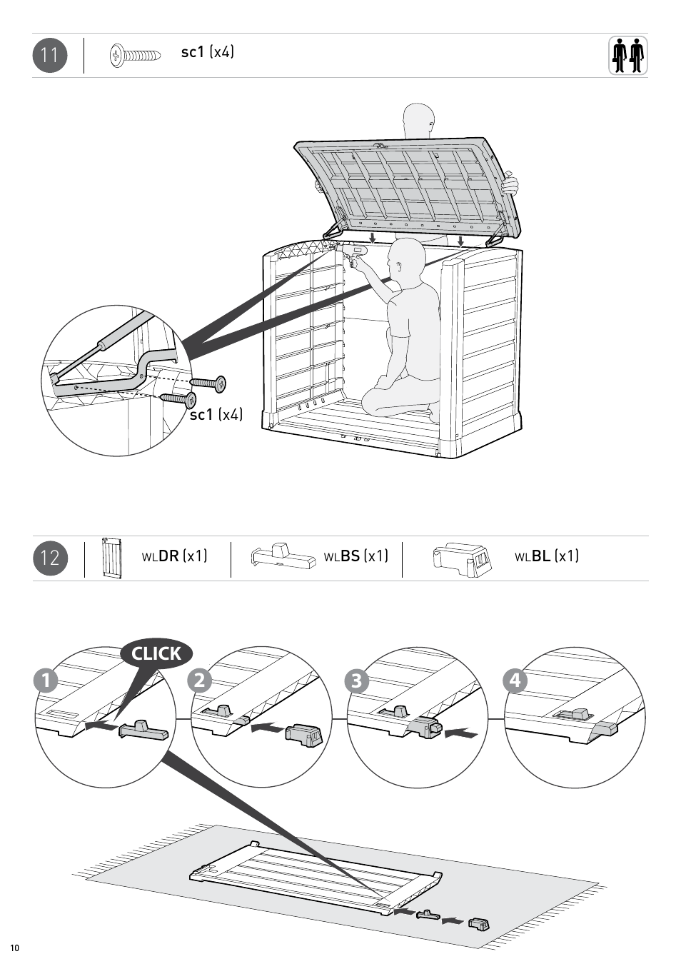 Click | Keter Store-It-Out Arc User Manual | Page 10 / 20