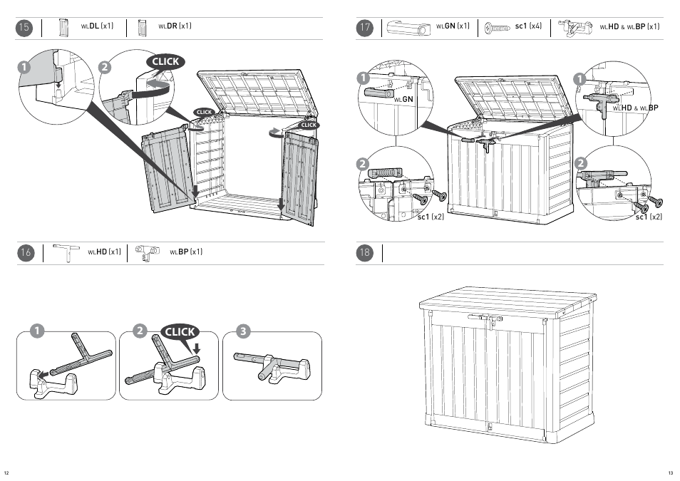 31 2 click | Keter Store-It-Out MAX User Manual | Page 7 / 11