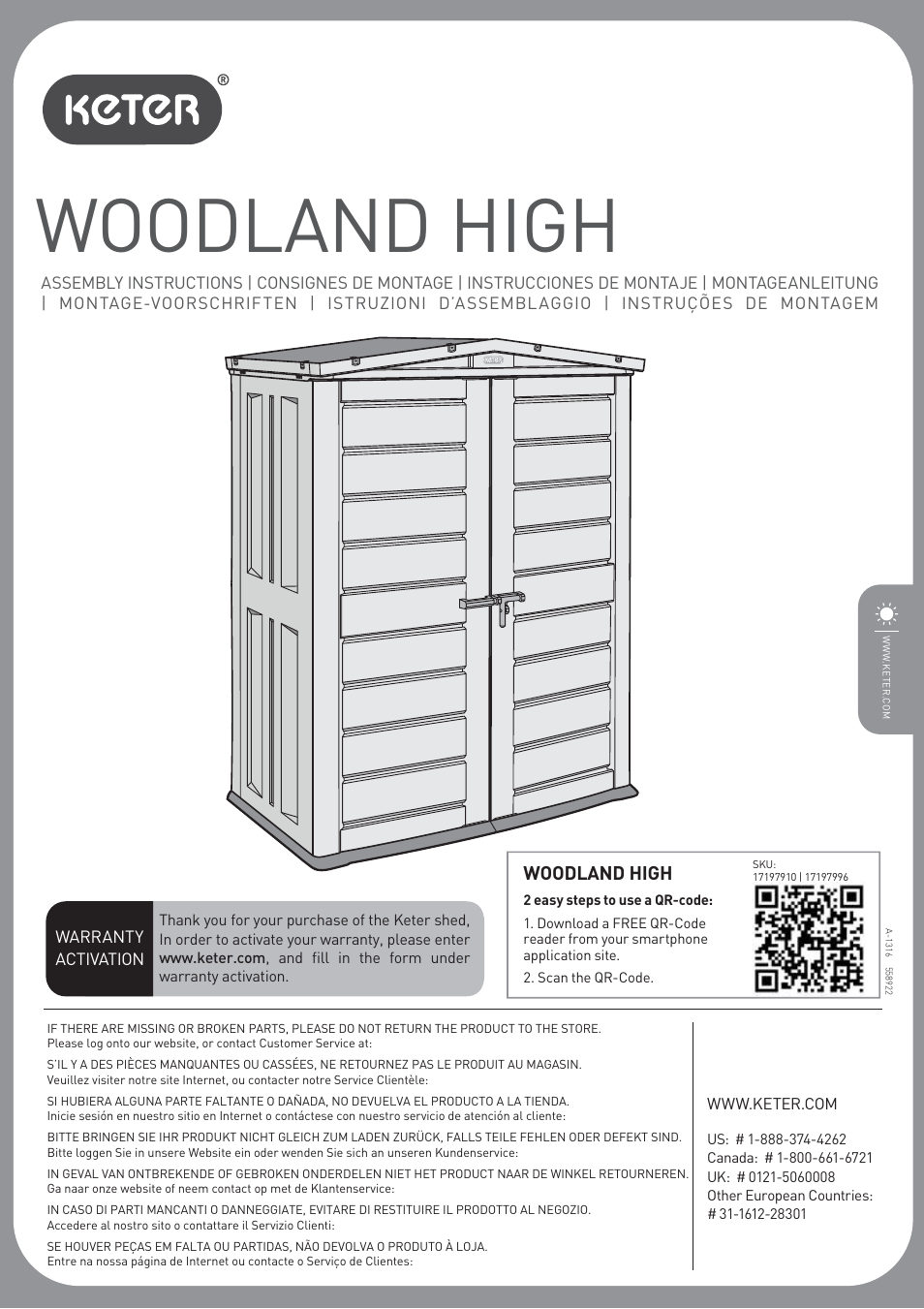 Keter Woodland High User Manual | 19 pages