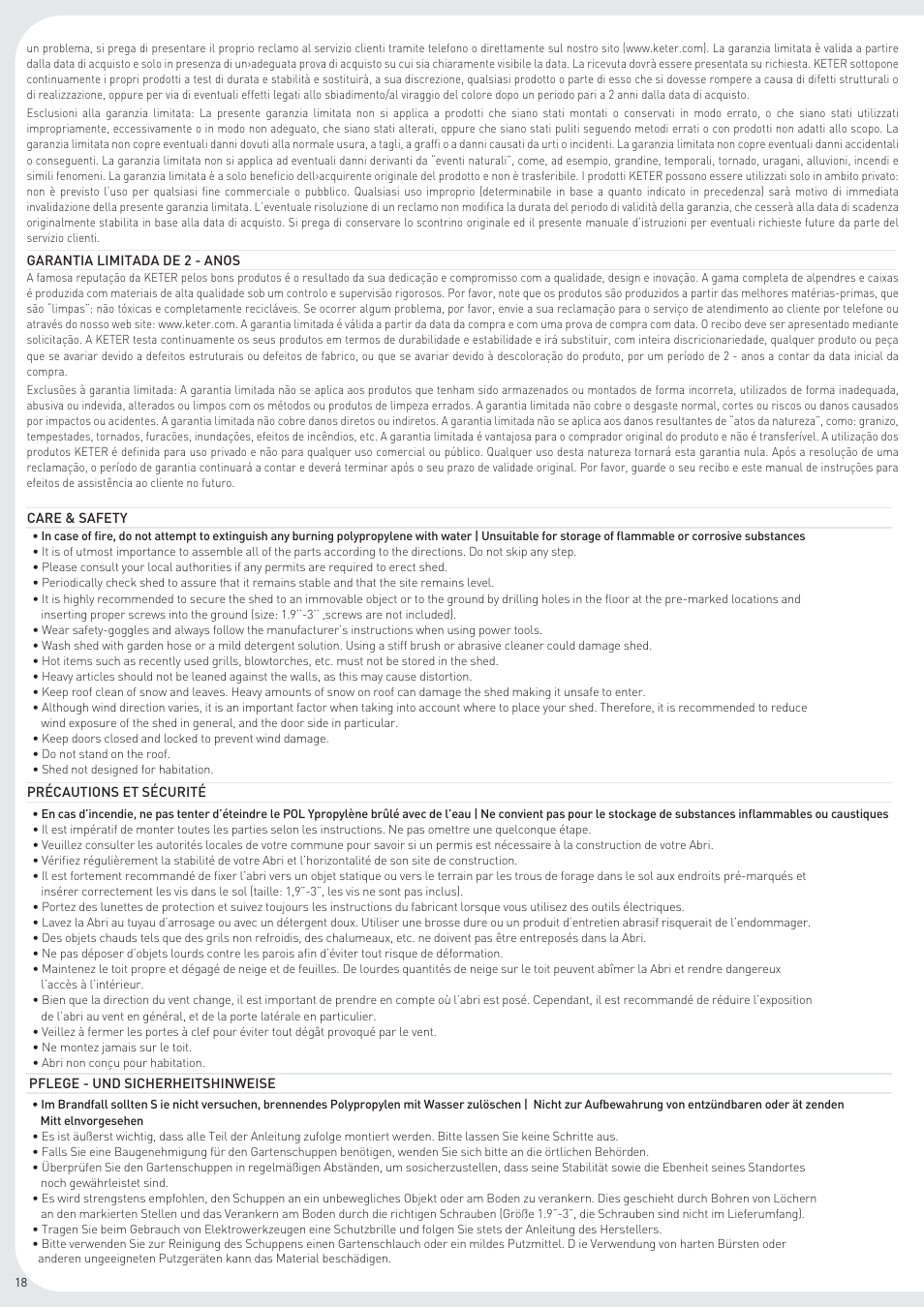 Keter Woodland High User Manual | Page 18 / 19