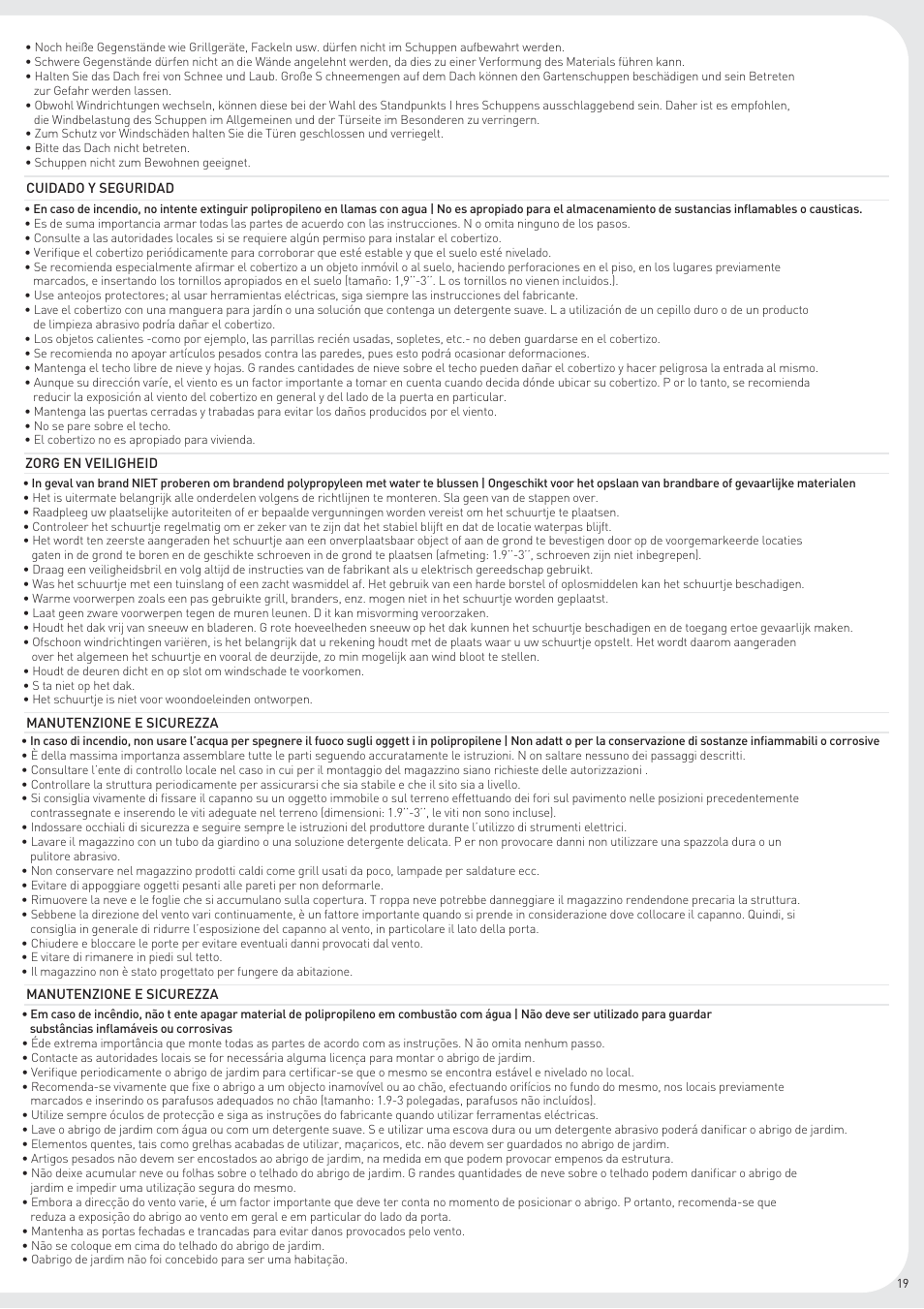 Keter Woodland High User Manual | Page 19 / 19