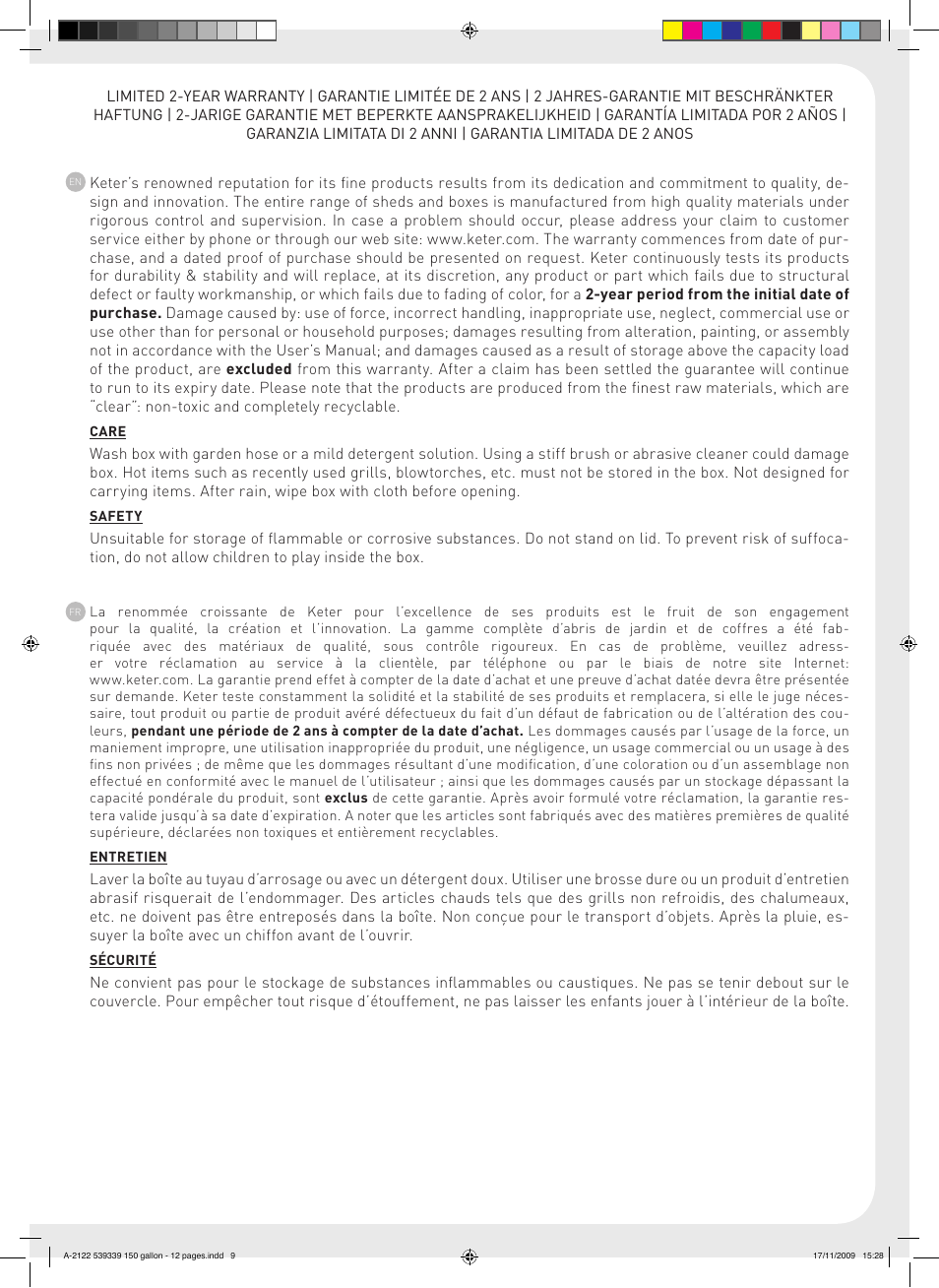 Keter Jumbo Deck Box User Manual | Page 9 / 12