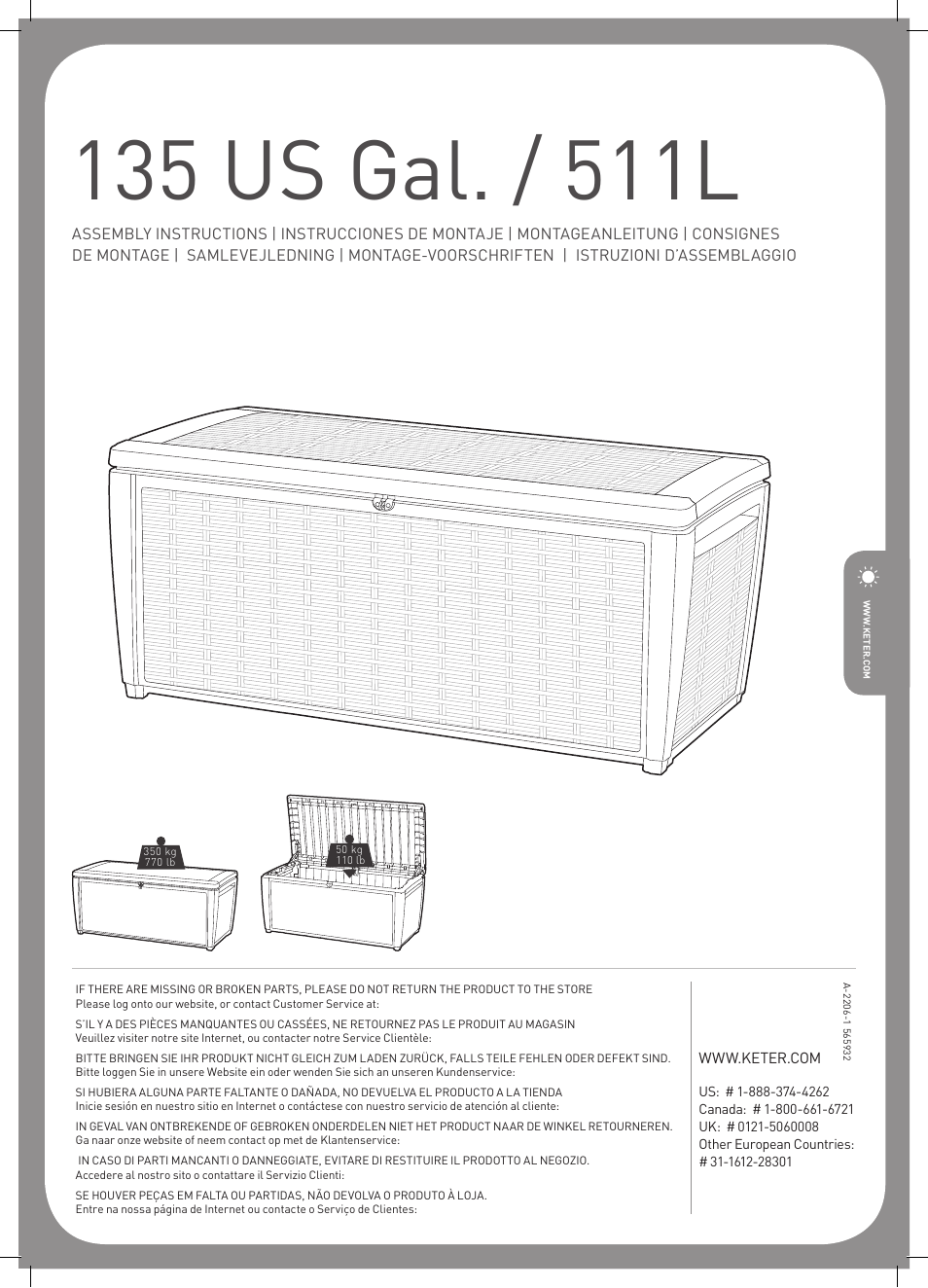 Keter Sumatra Deck Box User Manual | 12 pages